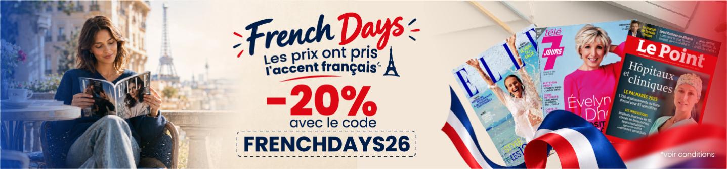 French Days: -20% avec le code FRENCHDAYS26
