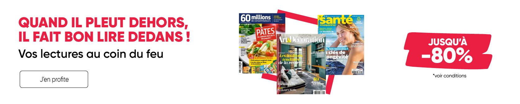 Vos lectures au coin du feu : profitez jusqu’à -80 % sur vos abonnements magazines
