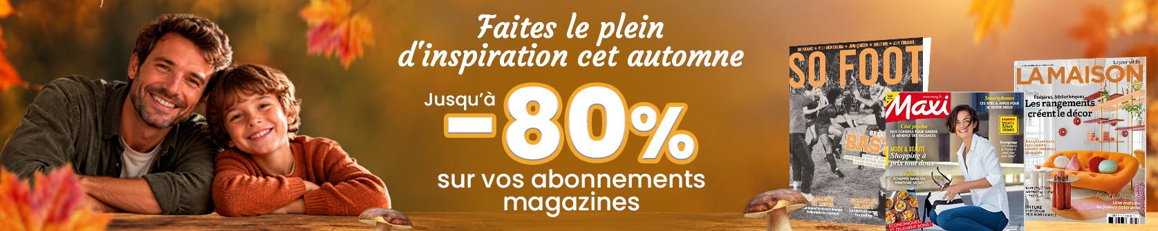 Les plus belles histoires de l'automne se vivent à prix doux
Jusqu'à -80% sur vos abonnements magazines