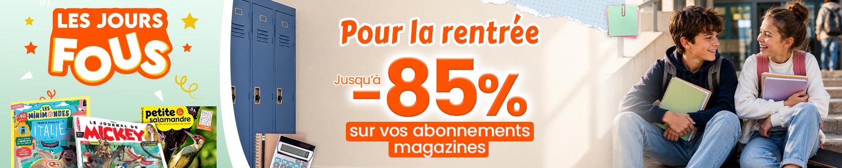 Jours fous de rentrée : jusqu'à -85% de réduction