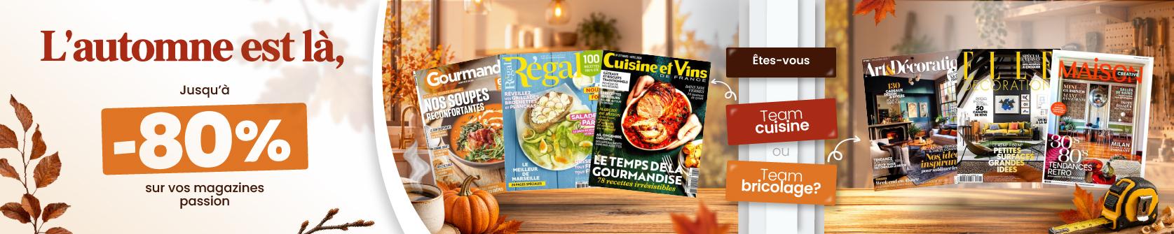L'automne est là, jusqu'à -80% sur vos magazines passion